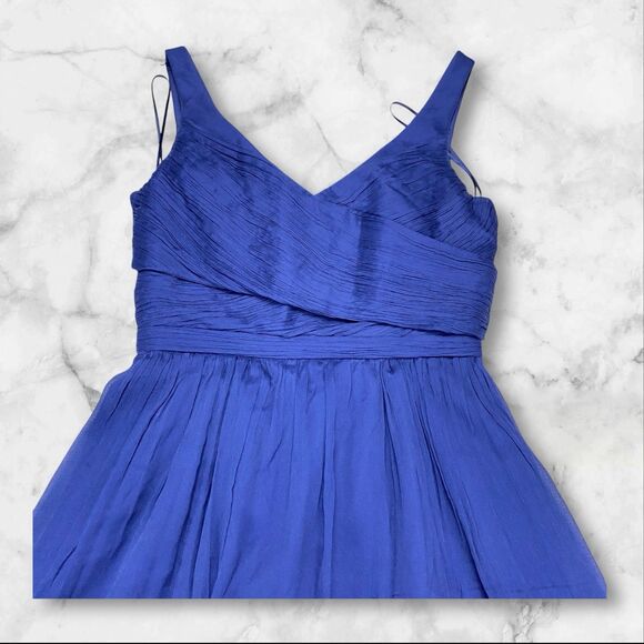J Crew Heidi Dress Size 4 100% Silk Chiffon A-line V Neck Style 93100 - Picture 11 of 16